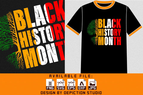 Black History Month T-Shirt, Pride Month Tree Shirt, February Is Black History Month Shirt Print Template Sketch DESIGN Depiction Studio 