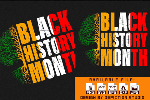 Black History Month T-Shirt, Pride Month Tree Shirt, February Is Black History Month Shirt Print Template Sketch DESIGN Depiction Studio 