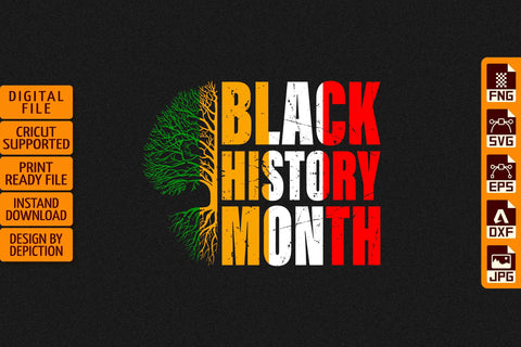 Black History Month T-Shirt, Pride Month Tree Shirt, February Is Black History Month Shirt Print Template Sketch DESIGN Depiction Studio 
