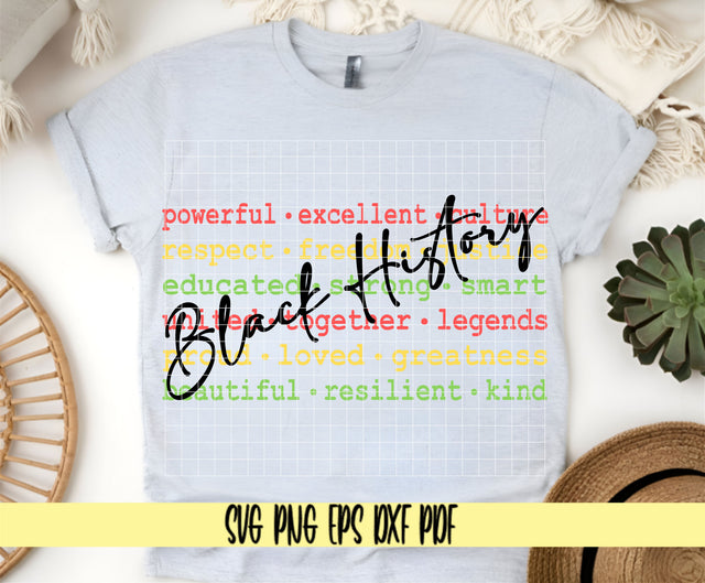 Black History Month Typography Shirt Design - Digital Cut File for Cricut - PNG PDF DXF EPS SVG DigitalDesigns365 