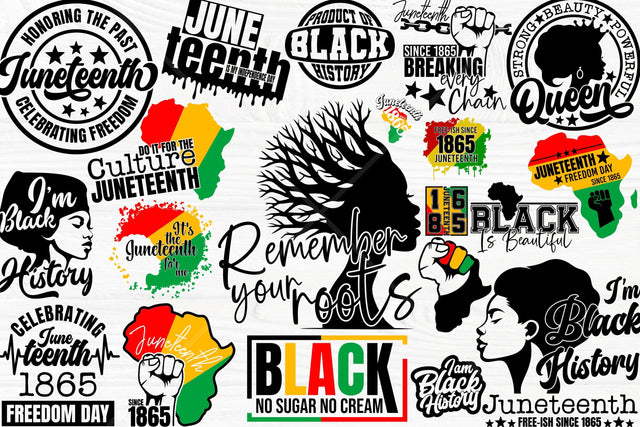 Black History SVG Bundle, Black History Quotes, Juneteenth Sayings, Black History Svg, Png, Dxf, Afro Quotes, 20 T-shirt Digital Designs SVG TonisArtStudio 
