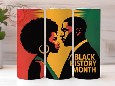Black History Unity Tumbler, Black Woman and Man Wrap, African American Pride Cup, 20oz Sublimation Wrap, Cultural Heritage Tumbler, Afrocentric Empowerment Cup, Strong Black Identity Wrap Sublimation Lara' s Designs 
