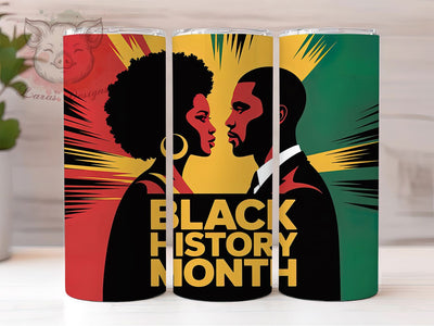 Black History Unity Tumbler, Black Woman and Man Wrap, African American Pride Cup, 20oz Sublimation Wrap, Cultural Heritage Tumbler, Afrocentric Empowerment Cup, Strong Black Identity Wrap Sublimation Lara' s Designs 