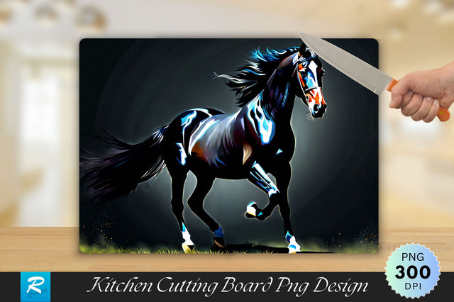 Black Horse Cutting Board Sublimation Regulrcrative 