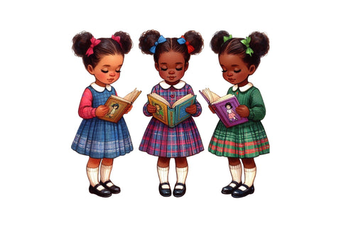 Black Kids Back to School Clipart Bundle Sublimation SVGista 