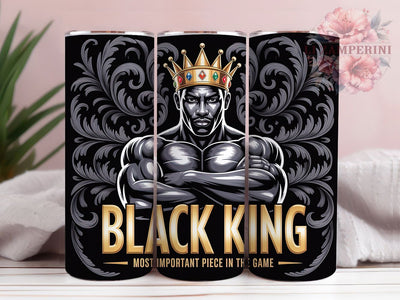 Black King Empowerment Tumbler, Chess Piece, Empowerment Theme, Strong Leader, Cultural Pride, 20Oz Tumbler, Sublimation Wrap Sublimation Li Zamperini 