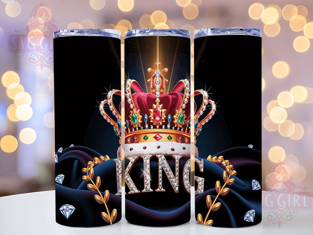 Black King Gold Glitter Tumbler, Gold Glitter Tumbler, 20oz Tumbler Wrap, Royalty Tumbler Design, Black Crown Tumbler, Glitter Crown Tumbler, African American Tumbler Sublimation SvggirlplusArt 