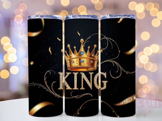 Black King Gold Glitter Tumbler, Gold Glitter Tumbler, 20oz Tumbler Wrap, Royalty Tumbler Design, Black Crown Tumbler, Glitter Crown Tumbler, African American Tumbler Sublimation SvggirlplusArt 