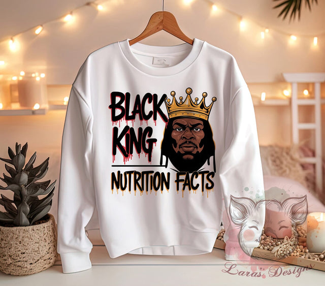 Black King Graphic, Nutrition Facts Design, Healthy Lifestyle PNG, Fitness Sublimation Art, Inspirational Fitness Clipart, Black Culture Download, Health Awareness Print Sublimation Lara' s Designs 