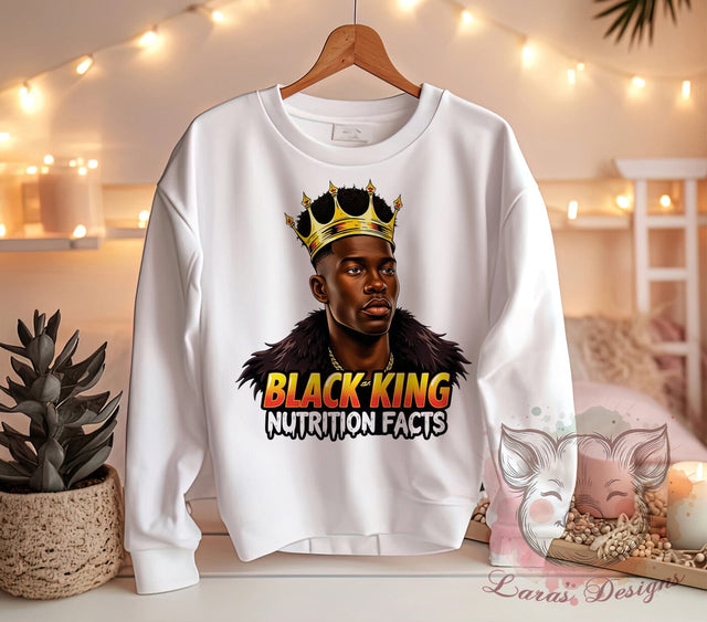 Black King Graphic, Nutrition Facts Design, Healthy Lifestyle PNG, Fitness Sublimation Art, Inspirational Fitness Clipart, Black Culture Download, Health Awareness Print Sublimation Lara' s Designs 