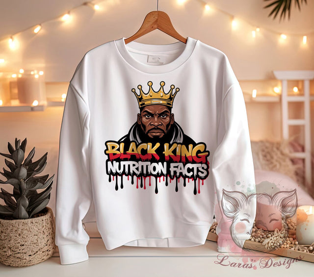 Black King Graphic, Nutrition Facts Design, Healthy Lifestyle PNG, Fitness Sublimation Art, Inspirational Fitness Clipart, Black Culture Download, Health Awareness Print Sublimation Lara' s Designs 