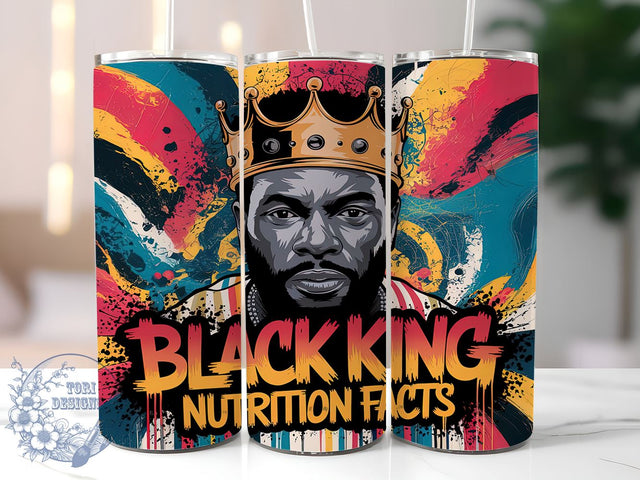 Black King, Nutrition Facts Tumbler, 20oz Sublimation, Health Awareness, Fitness Drinkware, Black Culture, Wellness Designs, Inspirational Tumblers Sublimation ToriDesigns 
