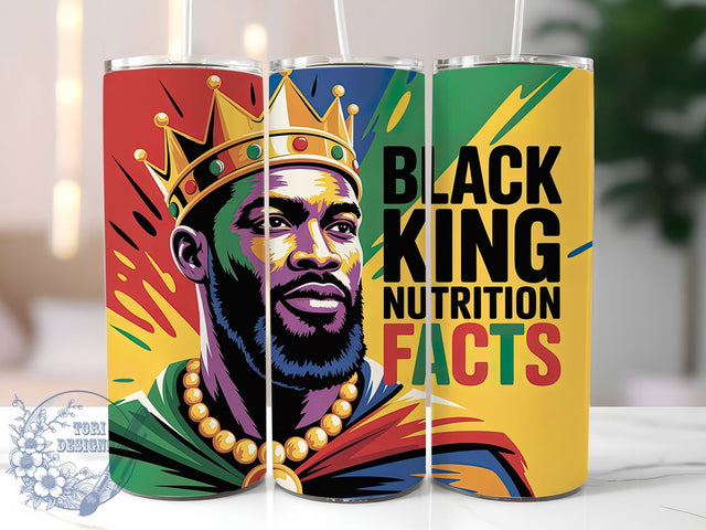 Black King Nutrition Tumbler, Empowerment Wrap, African American Pride Cup, 20oz Sublimation Wrap, Cultural Heritage Tumbler, Strong Black Identity Cup, Inspirational Heritage Wrap Sublimation ToriDesigns 