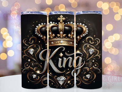 Black King Tumbler, Gold Glitter Tumbler, 20oz Tumbler Sublimation, Men's Tumbler Wrap, King Tumbler Design, Masculine Tumbler, Royal Tumbler Sublimation SvggirlplusArt 