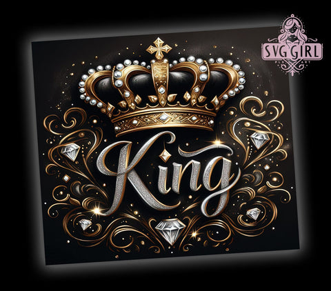 Black King Tumbler, Gold Glitter Tumbler, 20oz Tumbler Sublimation, Men's Tumbler Wrap, King Tumbler Design, Masculine Tumbler, Royal Tumbler Sublimation SvggirlplusArt 