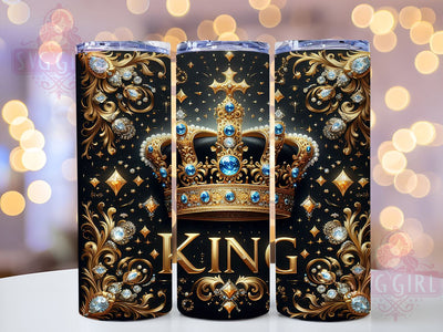 Black King Tumbler, Gold Glitter Tumbler, 20oz Tumbler Sublimation, Men's Tumbler Wrap, King Tumbler Design, Masculine Tumbler, Royal Tumbler Sublimation SvggirlplusArt 