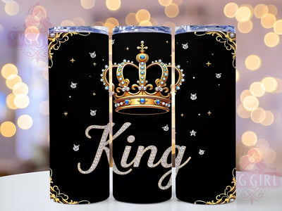 Black King Tumbler, Gold Glitter Tumbler, 20oz Tumbler Sublimation, Men's Tumbler Wrap, King Tumbler Design, Masculine Tumbler, Royal Tumbler Sublimation SvggirlplusArt 
