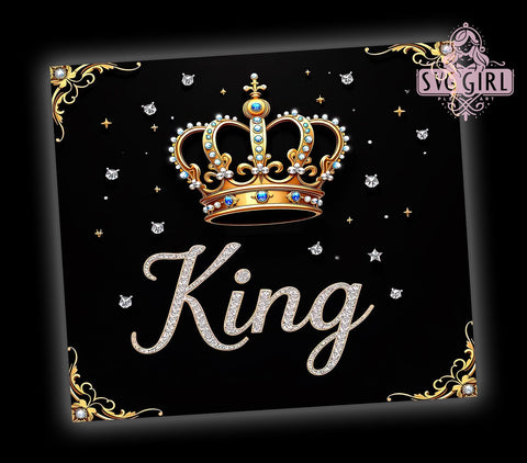Black King Tumbler, Gold Glitter Tumbler, 20oz Tumbler Sublimation, Men's Tumbler Wrap, King Tumbler Design, Masculine Tumbler, Royal Tumbler Sublimation SvggirlplusArt 