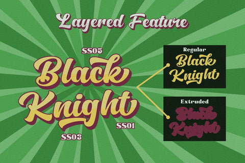 Black Knight / Layered Typeface Font Javapep 