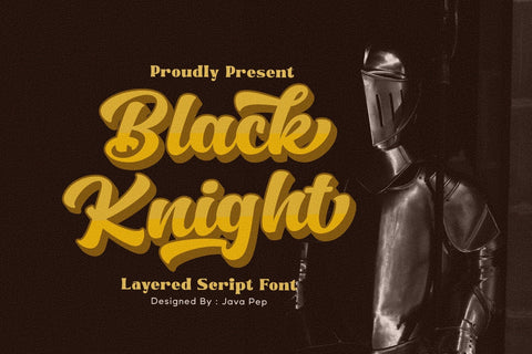 Black Knight / Layered Typeface Font Javapep 