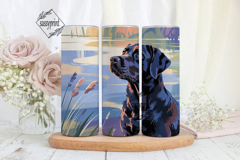 Black Lab Dog Portrait 20oz Tumbler Wrap Sublimation sassyprint 