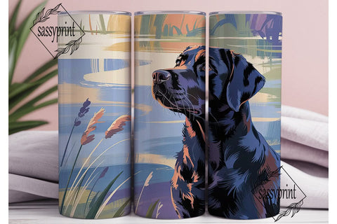 Black Lab Dog Portrait 20oz Tumbler Wrap Sublimation sassyprint 