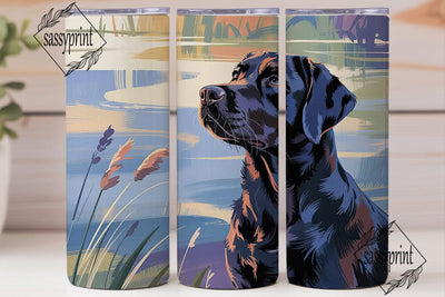 Black Lab Dog Portrait 20oz Tumbler Wrap Sublimation sassyprint 