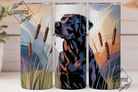 Black Lab Dog Portrait 20oz Tumbler Wrap Sublimation sassyprint 