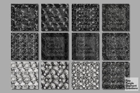 Black Lace Digital Paper | Gothic Scrapbook Paper Digital Pattern Fine Purple Elephant Creations 