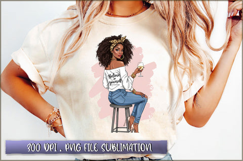 Black Lady Girl Boss PNG Sublimation Shetara Begum 