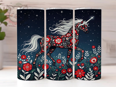 Black Magical Unicorn Tumbler, Fantasy Unicorn Wrap, Magical Unicorn Sublimation, 20oz Unicorn Tumbler, Mystical Unicorn Art, Enchanted Unicorn Mug, Whimsical Fantasy Cup Sublimation Lara' s Designs 