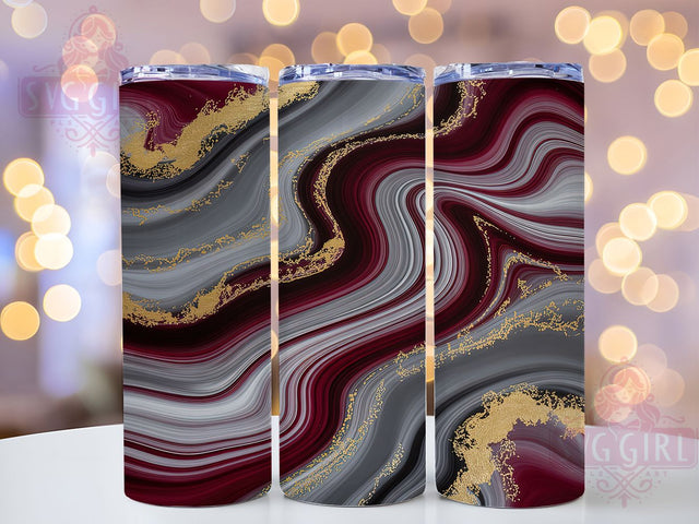 Black Maroon Gold Marble Tumbler, Marble Texture Wrap, 20oz Tumbler Sublimation, Elegant Stone Design, Luxe Vein Sublimation, Glam Rock Tumbler, Rich Crystal Pattern Wrap Sublimation SvggirlplusArt 