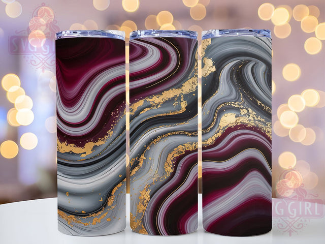 Black Maroon Gold Marble Tumbler, Marble Texture Wrap, 20oz Tumbler Sublimation, Elegant Stone Design, Luxe Vein Sublimation, Glam Rock Tumbler, Rich Crystal Pattern Wrap Sublimation SvggirlplusArt 