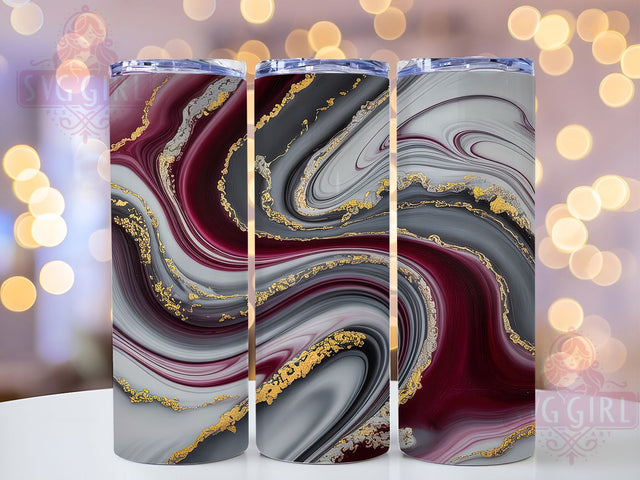 Black Maroon Gold Marble Tumbler, Marble Texture Wrap, 20oz Tumbler Sublimation, Elegant Stone Design, Luxe Vein Sublimation, Glam Rock Tumbler, Rich Crystal Pattern Wrap Sublimation SvggirlplusArt 