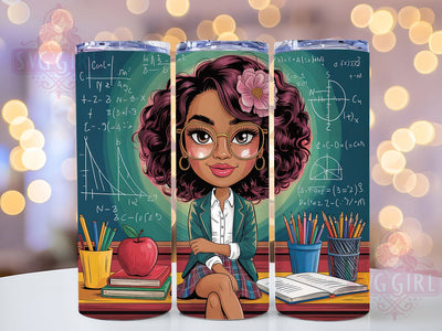 Black Math Teacher Tumbler, Math Teacher, Black Girl, Education Design, Tumbler Wrap, Sublimation Design, 20oz Tumbler Sublimation SvggirlplusArt 