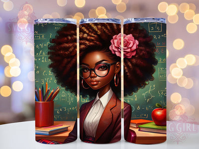 Black Math Teacher Tumbler, Math Teacher, Black Girl, Education Design, Tumbler Wrap, Sublimation Design, 20oz Tumbler Sublimation SvggirlplusArt 