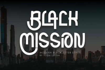 Black Mission Font Prasetya Letter 