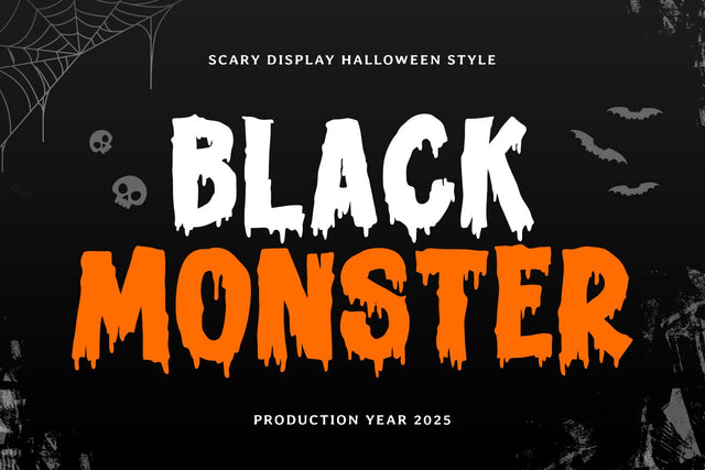 BLACK MONSTER - Halloween Font Font Mozarella 