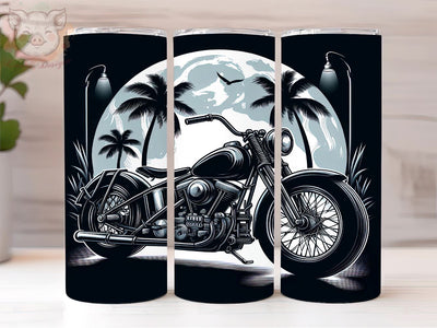 Black Motorcycle 20oz Tumbler Png, Straight & Tapered Tumbler Png, Moto Tumbler Png, Digital Download PNG Sublimation Lara' s Designs 