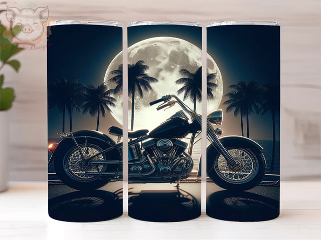 Black Motorcycle 20oz Tumbler Png, Straight & Tapered Tumbler Png, Moto Tumbler Png, Digital Download PNG Sublimation Lara' s Designs 