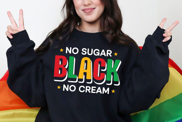 Black No Sugar No Cream SVG PNG, Melanin Afro Woman Shirt Design, Black History Cricut Cut File SVG DesignDestine 