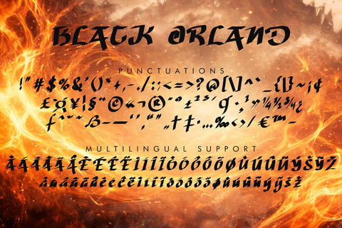 Black Orland Font Prasetya Letter 