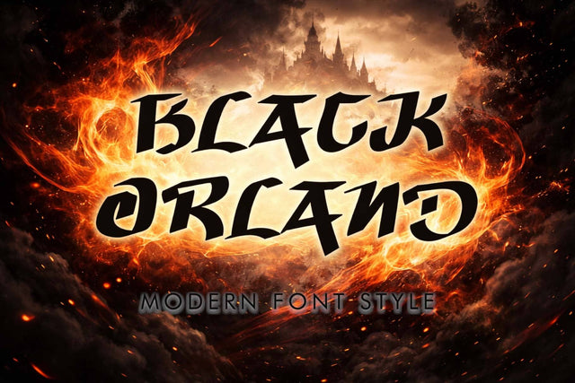 Black Orland Font Prasetya Letter 