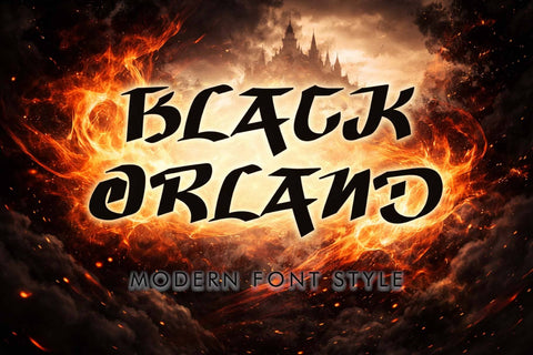 Black Orland Font Prasetya Letter 