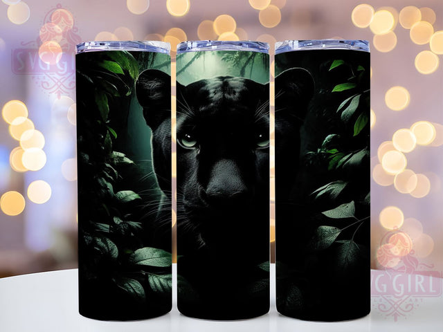 Black Panther 20oz Unique Tumbler Wrap, Black Panther 20oz Tumbler Wrap, Black Panther Tumbler, 20oz Sublimation Wrap, Unique Tumbler Design, Panther Art Sublimation SvggirlplusArt 