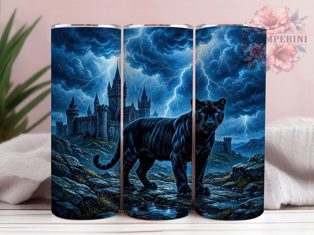 Black Panther Blue Eyes 20oz Tumbler Wrap, Glossy Coat, Blue Eyes, Wildlife Design, Majestic Animal, 20oz Tumbler Wrap, Sublimation PNG Sublimation Li Zamperini 