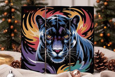 Black Panther Colorful Burst Tumbler Sublimation DesignSVG 