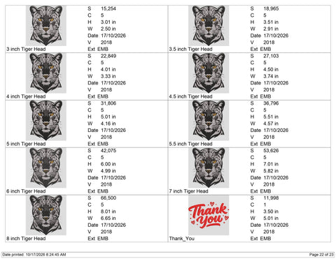 Black Panther Embroidery Design – Realistic Wild Leopard Head Big Cat Wildlife Machine Embroidery File Embroidery/Applique DESIGNS PatternFeed8 