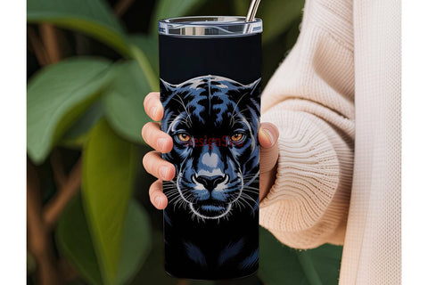 Black Panther Floral 20oz Tumbler Wrap Sublimation DesignSVG 