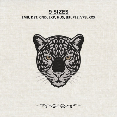 Black Panther Head Embroidery Design – Realistic Black Leopard Face Wildlife Big Cat Machine Embroidery File Embroidery/Applique DESIGNS PatternFeed8 